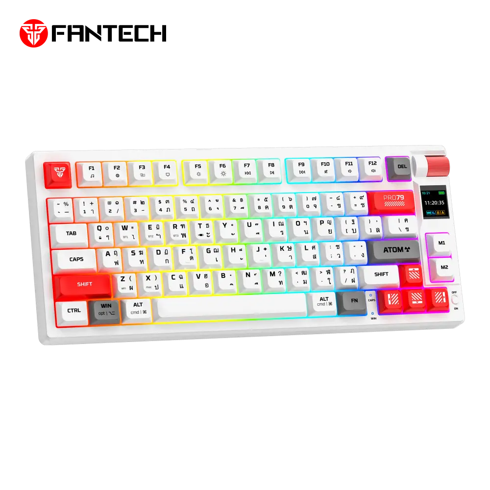 Tastatura Mehanicka Gaming Fantech MK917 RGB Atom PRO79 Wireless Bela (red Switch)