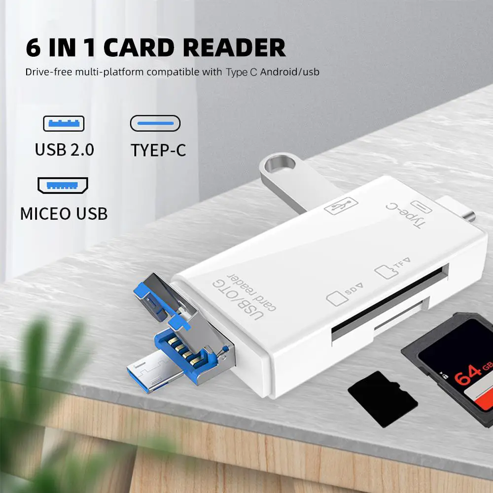Citac Kartica USB JWD 6U1 OTG Crni