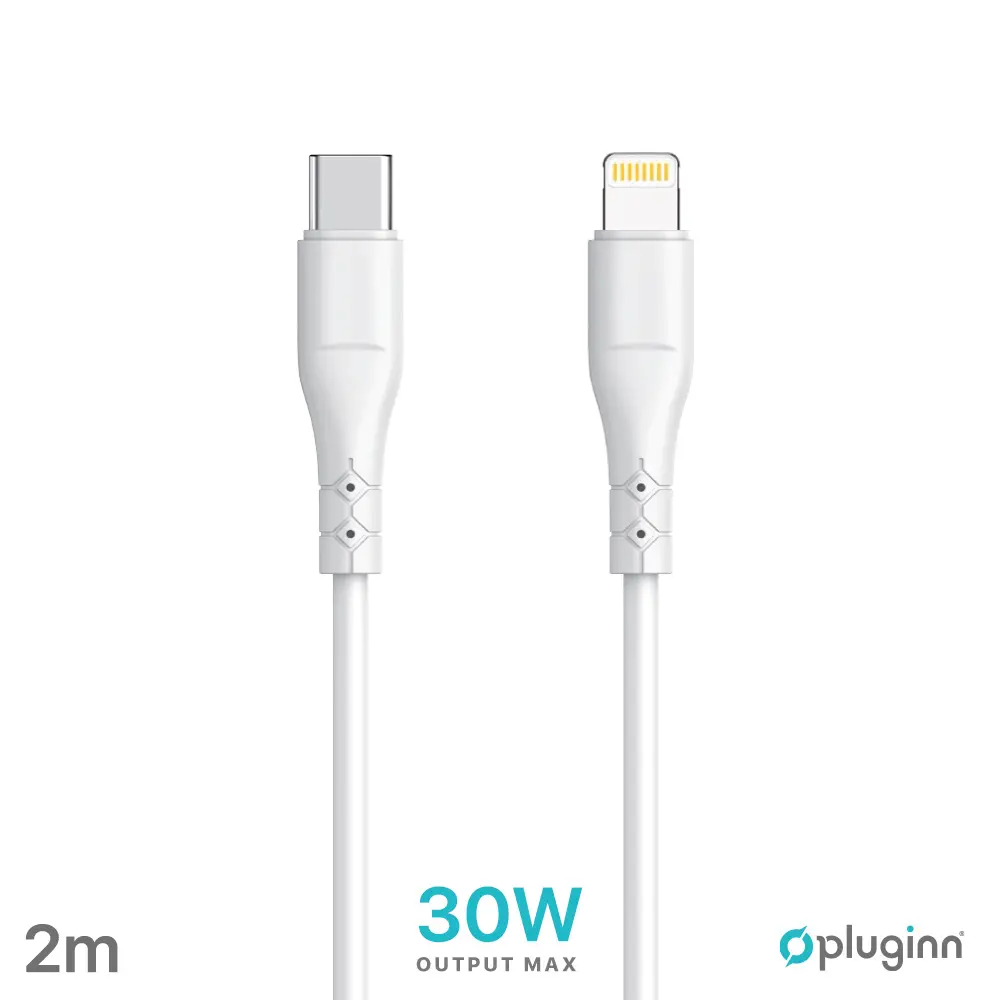 Data Kabl Pluginn Pi-pdl 30W Type C na Lightning Beli 2M