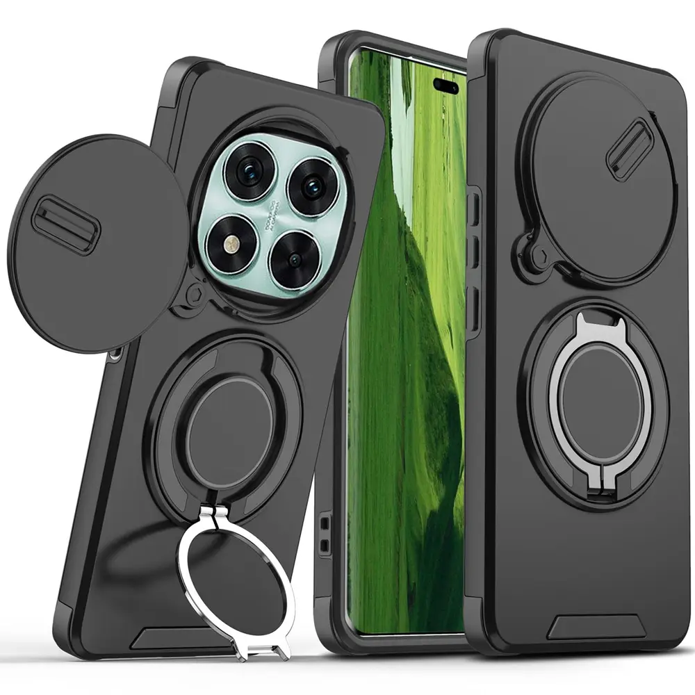 Torbica Camshield Ring Stand za Xiaomi Redmi Note 14 Pro Plus (eu) Crna