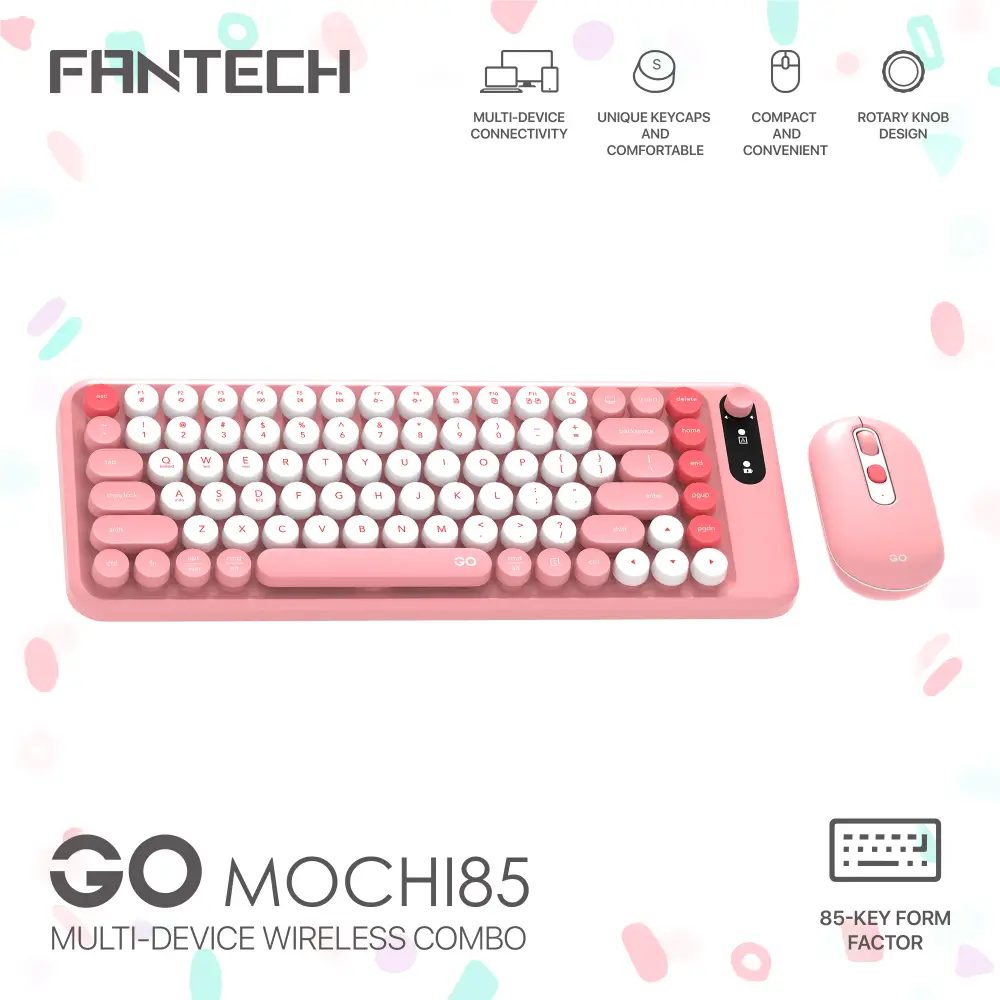 Combo Mis Tastatura Wireless Fantech Wk-898 GO Mochi85 Pink