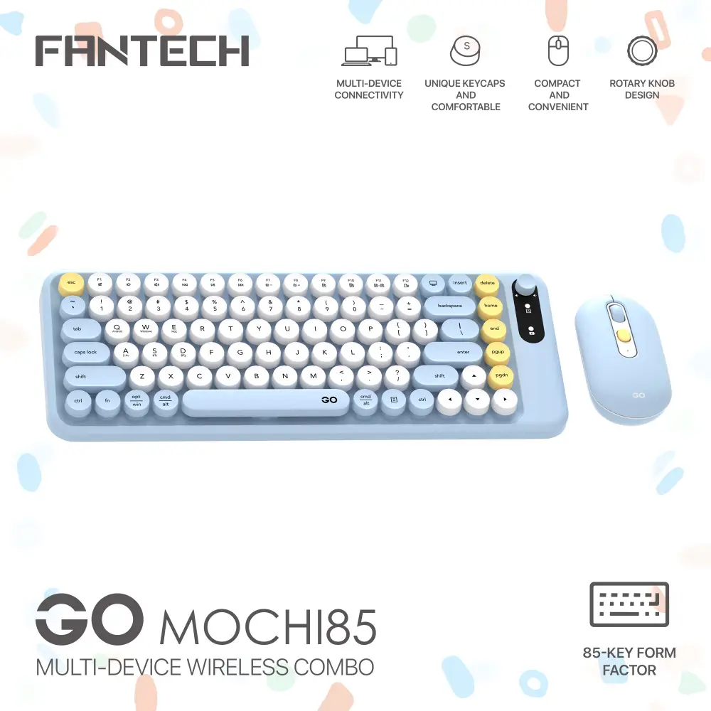Combo Mis Tastatura Wireless Fantech Wk-898 GO Mochi85 Plava