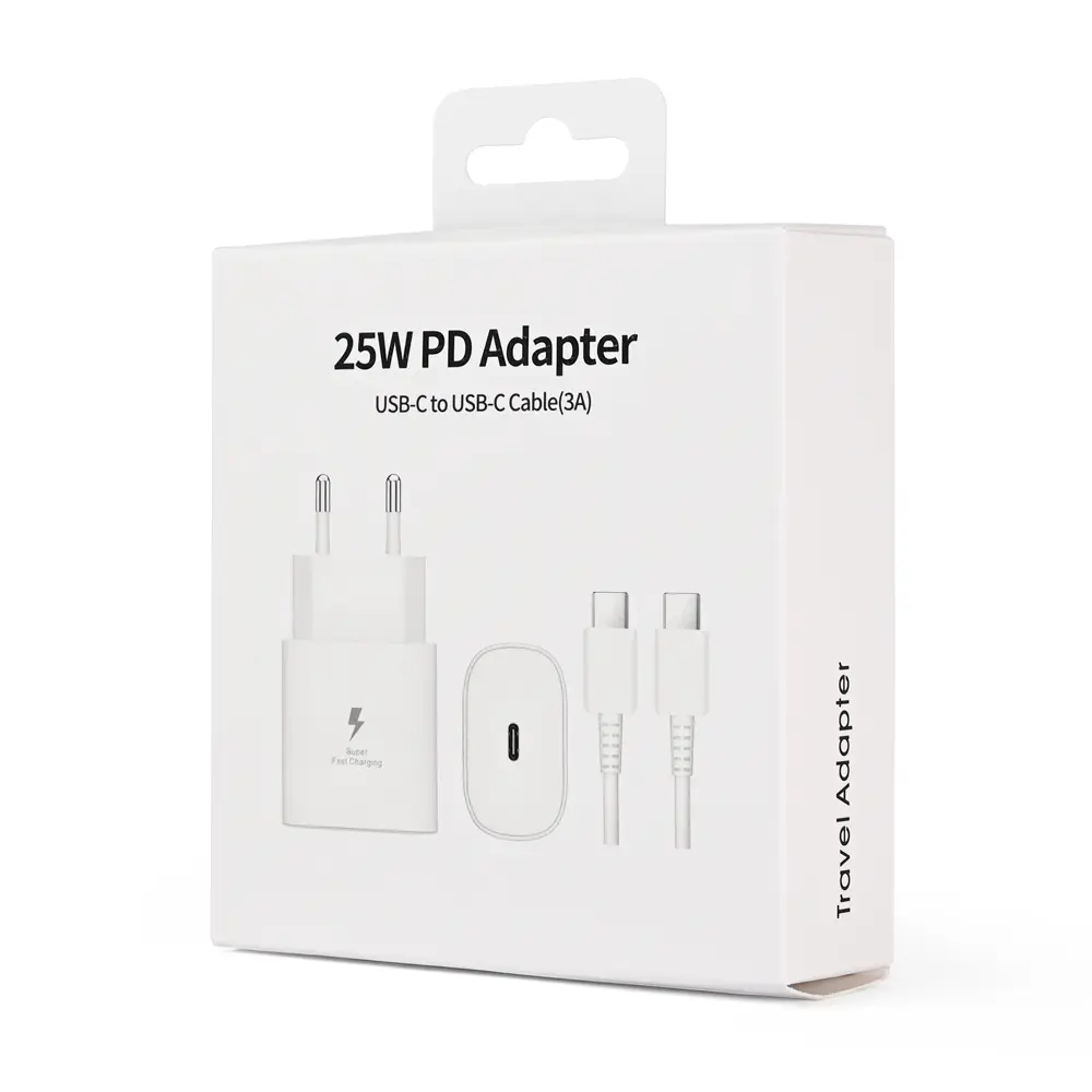 Kucni Punjac PD Fast Charger 25W za Samsung sa PD Type C Kablom CE Beli
