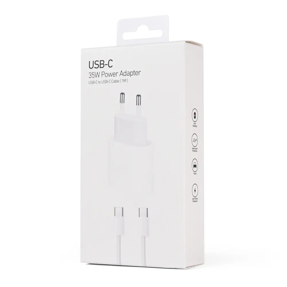 Kucni Punjac PD Fast Charger 35W za Iphone 15-16 sa PD Type C Kablom CE Beli