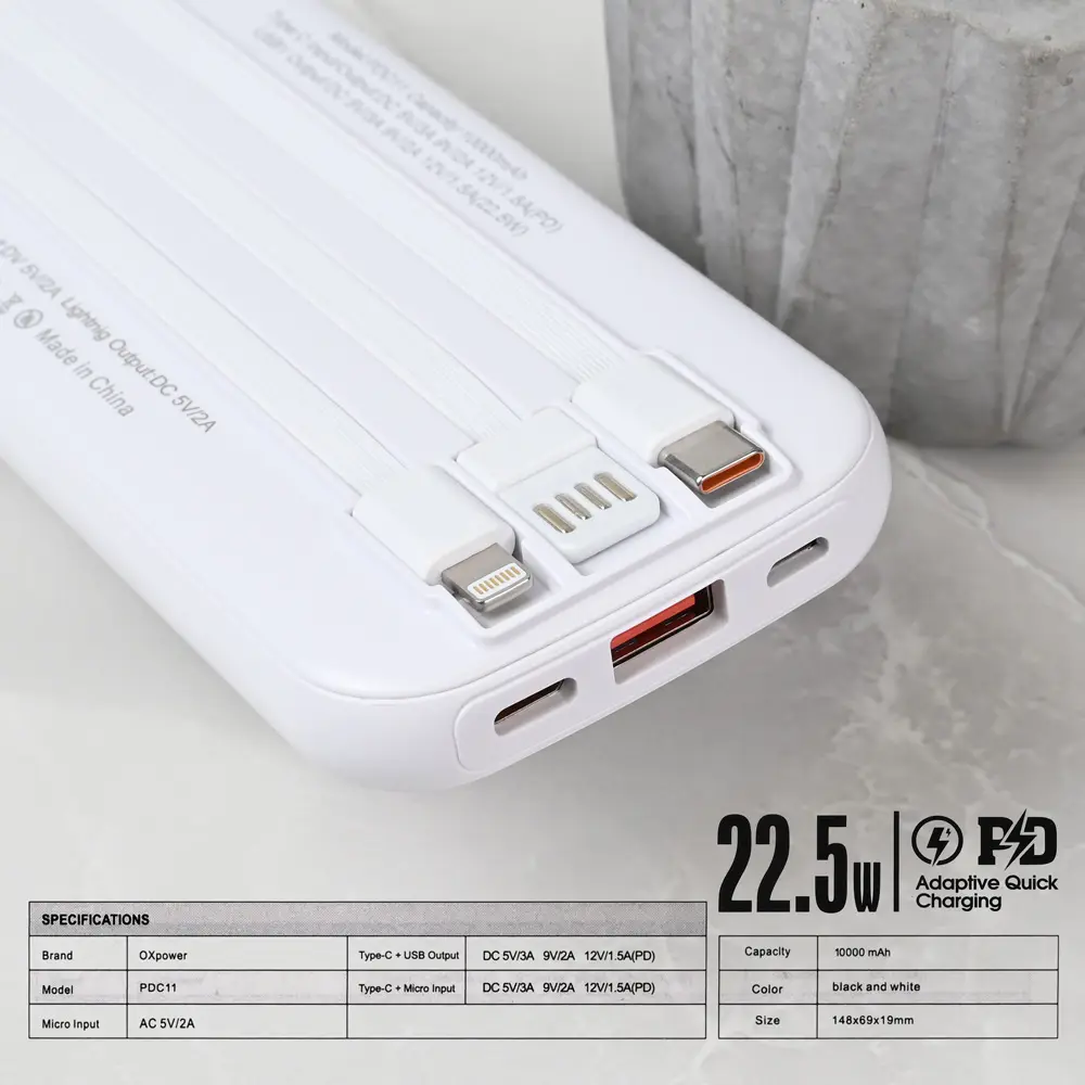 Power Bank Prenosiva Baterija Oxpower PDC11 10000mah Bela