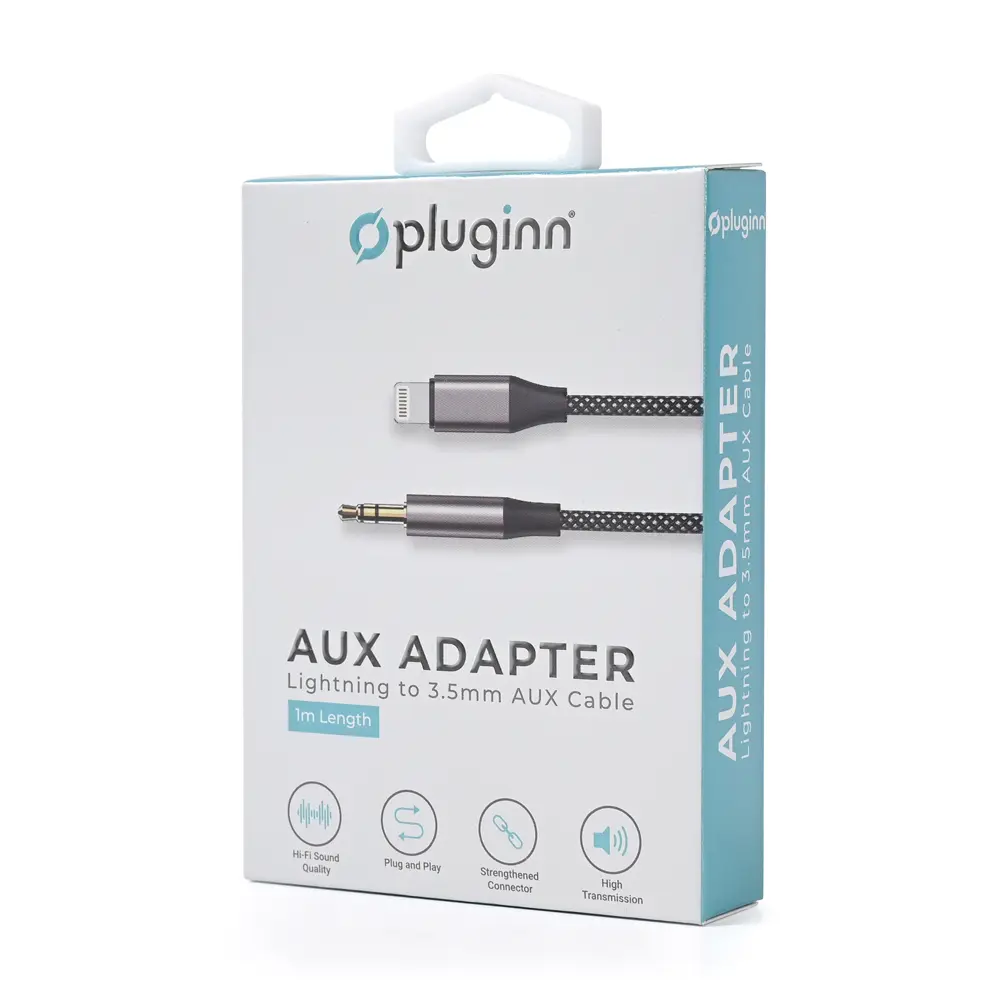 Adapter Pluginn 3.5mm na Lightning 1M Crni