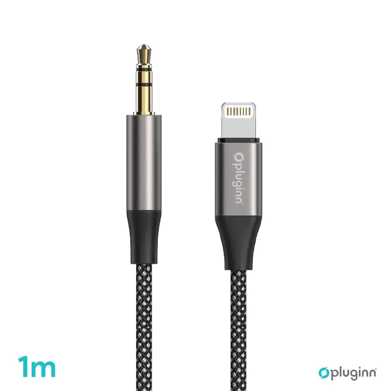 Adapter Pluginn 3.5mm na Lightning 1M Crni