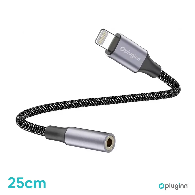 Adapter Pluginn AUX Z na Lightning 0.25m Crni