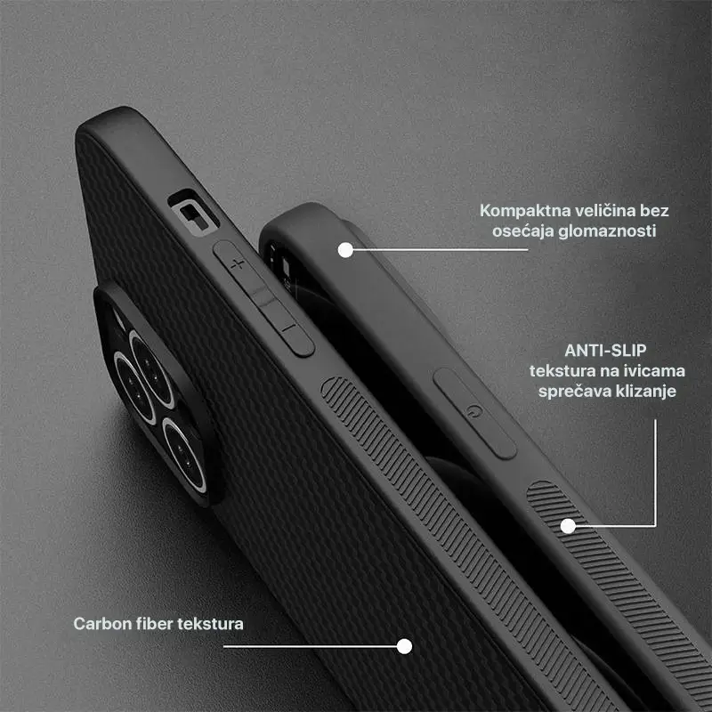 Torbica Carbon Fiber za Xiaomi Redmi Note 14 Pro Plus (eu) Crna