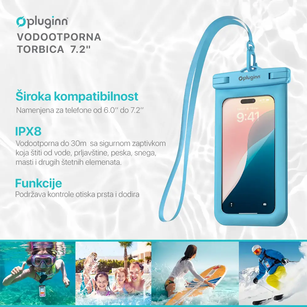Vodootporna Torbica Pluginn 7.2" Plava