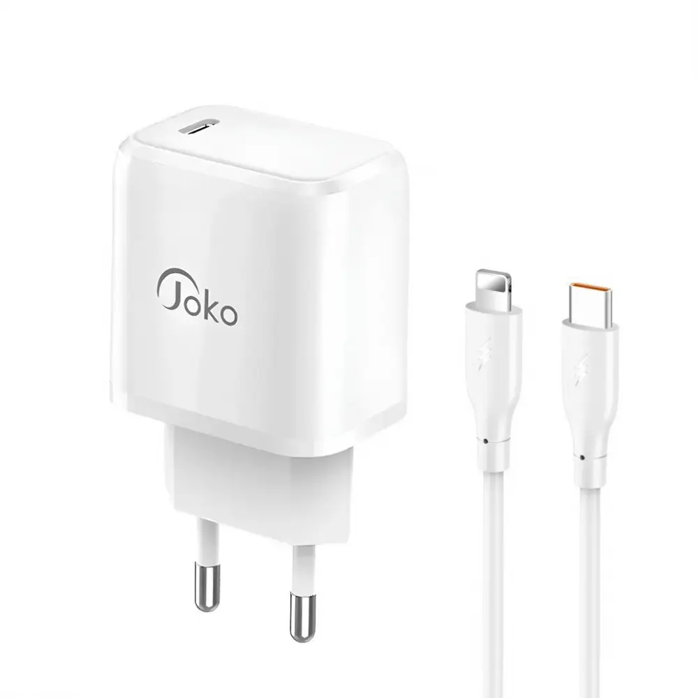 Kucni Punjac Konfulon Jk91+dc66 PD20W sa PD Kablom Type C na Iphone Lightning Beli
