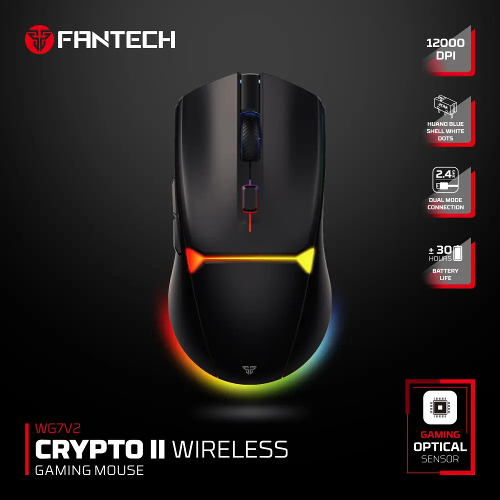 Mis Wireless Gaming Fantech WG7V2 Crypto II Crni