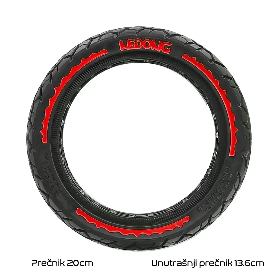 Guma za Elektricni Trotinet 8.5x2.0 Inch Off Road Crno Crvena