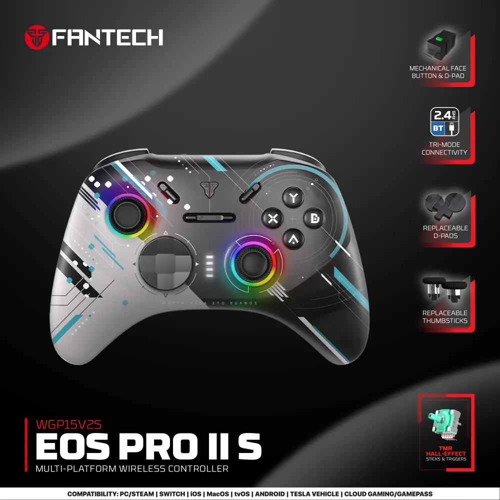 Joypad Wireless Fantech Wgp15v2s EOS PRO II S Geminus Multiplatform RGB Crni