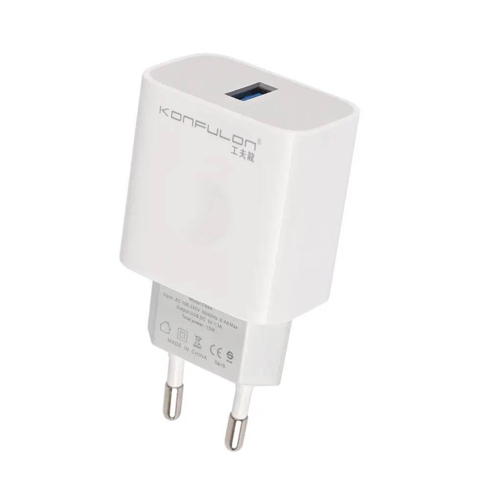 Kucni Punjac Konfulon C69a+dc05 QC 15w, USB na Iphone Lightning Beli 1M