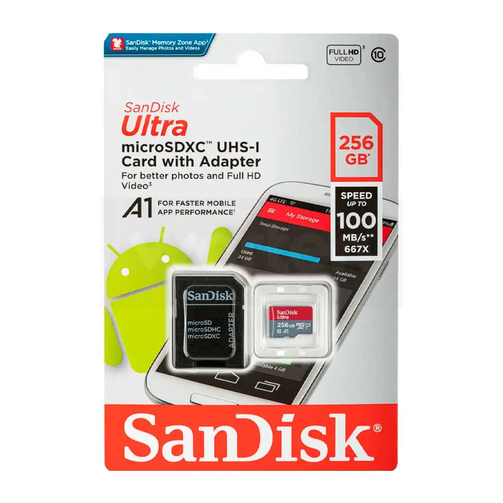 Mem. Kartica Sandisk SDXC 256GB Ultra Micro 100mb/s Class 10 sa Adapterom ZJ CN