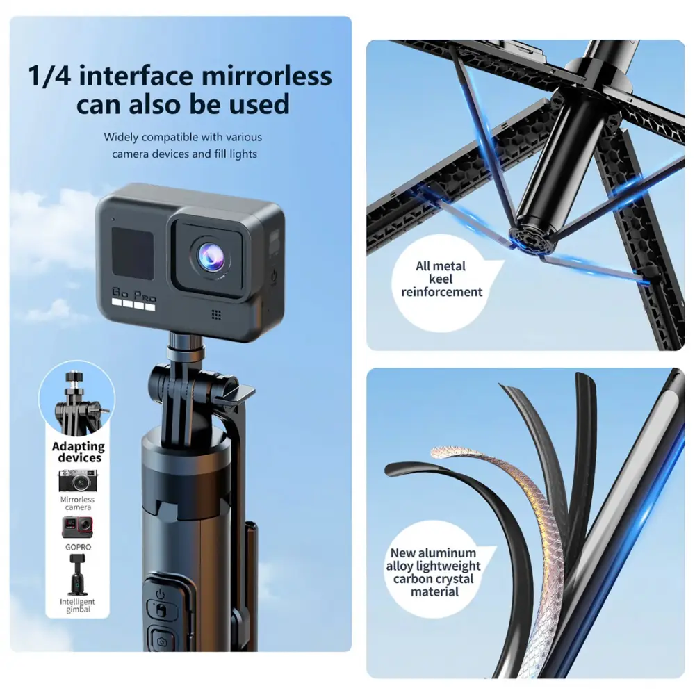Selfie Stick K27 + Tripod Crni