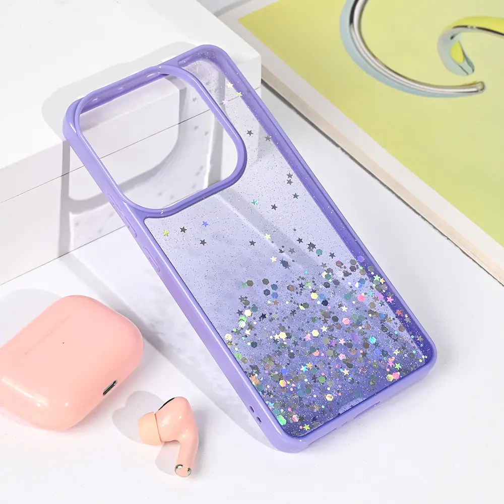 Torbica Frame Glitter za Xiaomi Redmi Note 14 5G Ljubicasta