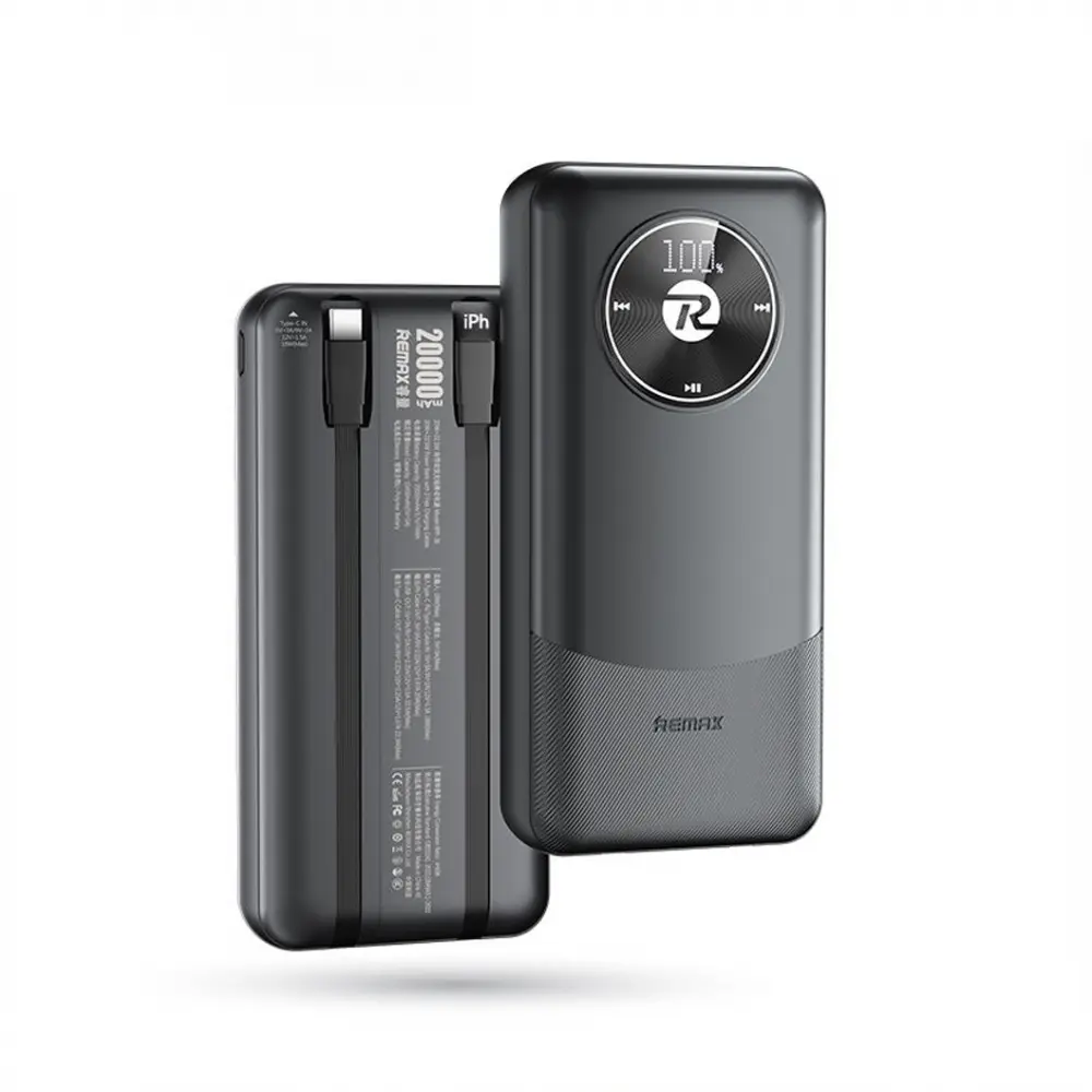 Power Bank Prenosiva Baterija Remax Rpp-38 Fast Charging 20+22.5w 20000mah Crni