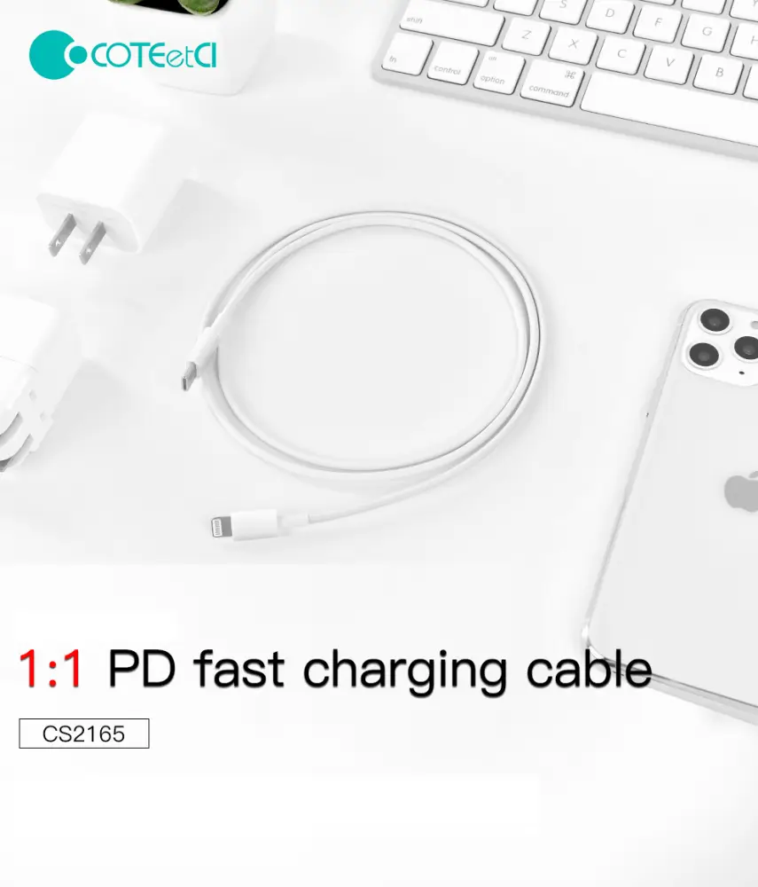 Data Kabl Coteci Cs2165 3A PD na Iphone Lightning Beli 1M