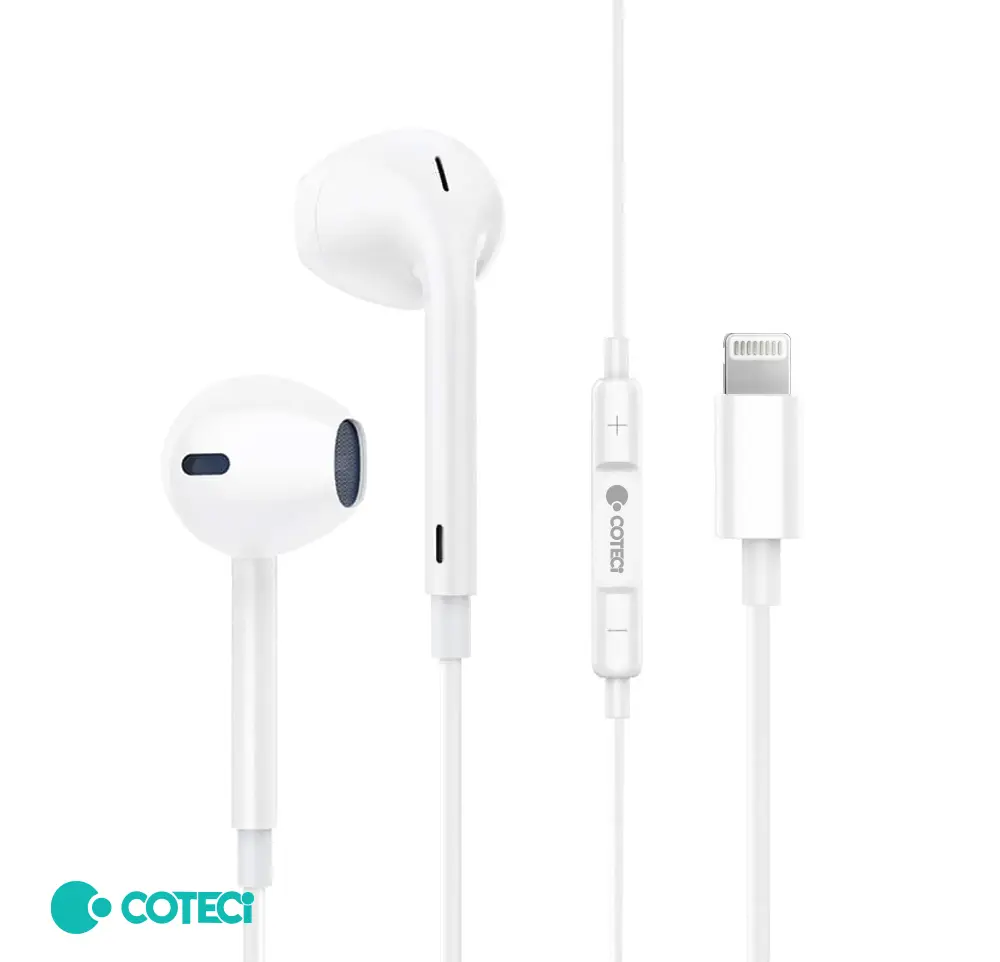 Slusalice Coteci Ms-031 za Iphone Lightning Bele