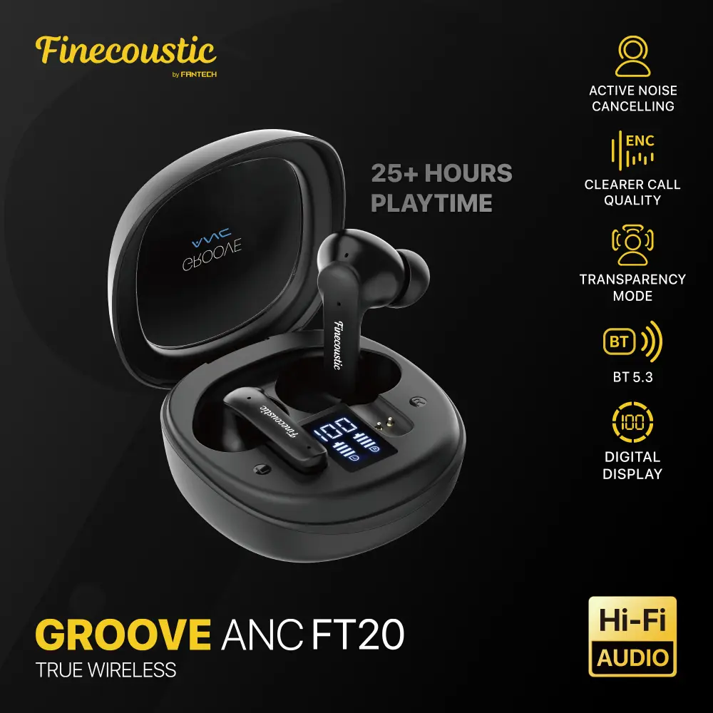Bluetooth Slusalice Fantech FT20 Groove ANC Crne