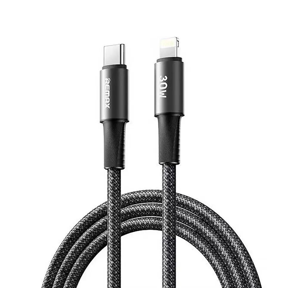 Data Kabl Remax Velocity CB25 Fast Charging 30W Type C na Iphone Lightning 1.2m Crni