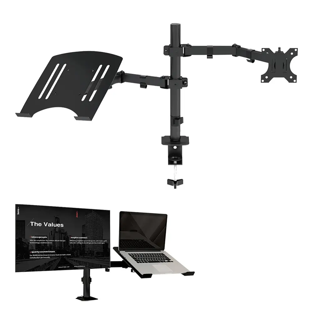Drzac za Monitor + Laptop Podesivi Crni
