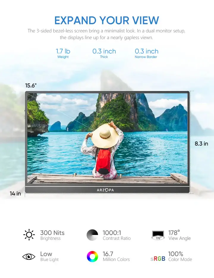 Eksterni Prenosni Monitor Arzopa S1 15,6 Inch FHD