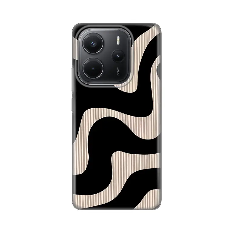 Torbica Silikonska Print Skin za Xiaomi Redmi Note 14 4G (srb) Black Flow