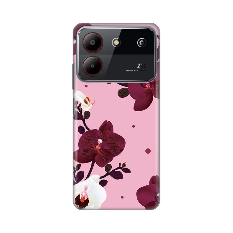 Torbica Silikonska Print Skin za ZTE Blade A54 Pink Orchid