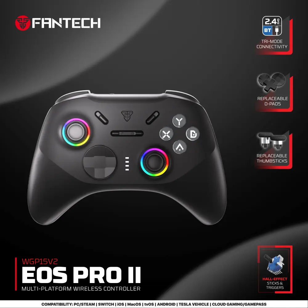 Joypad Wireless Fantech Wgp15v2 EOS PRO II Multiplatform RGB Crni