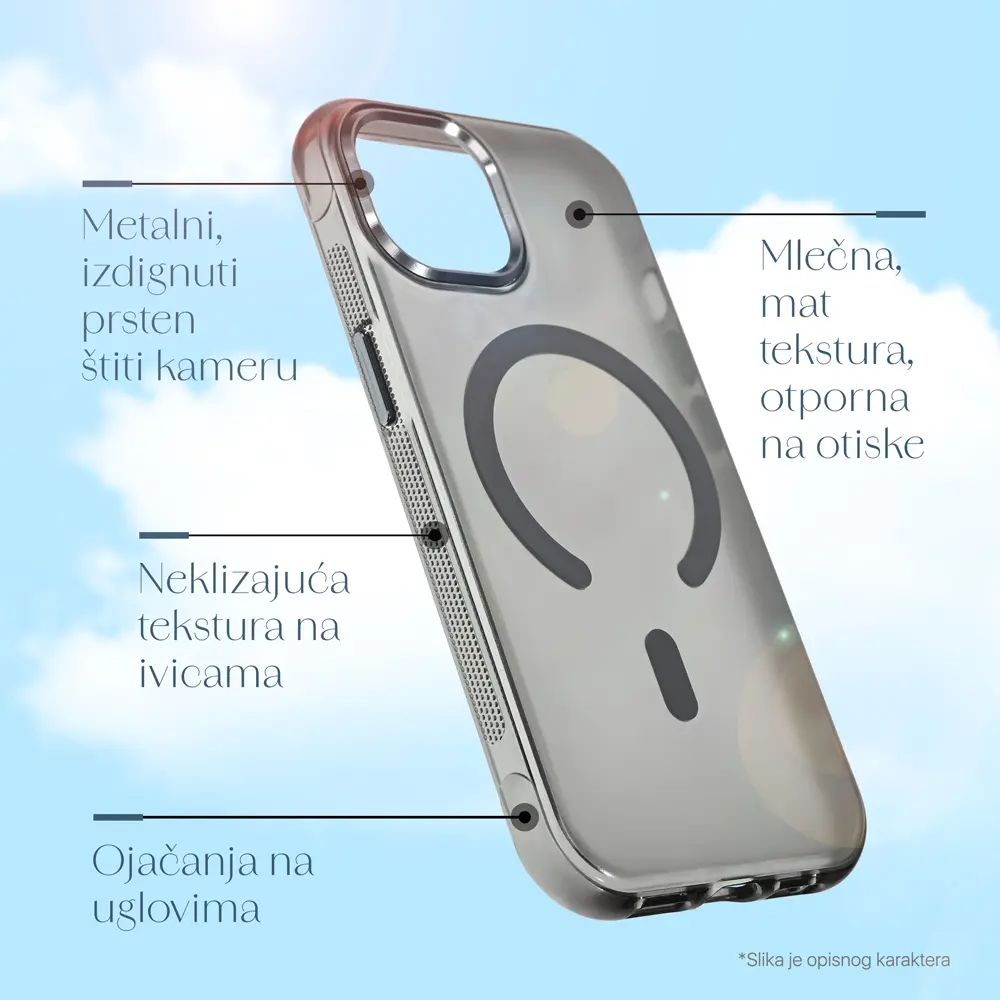 Torbica Magsafe Glow za Iphone 17 6.3 Crna
