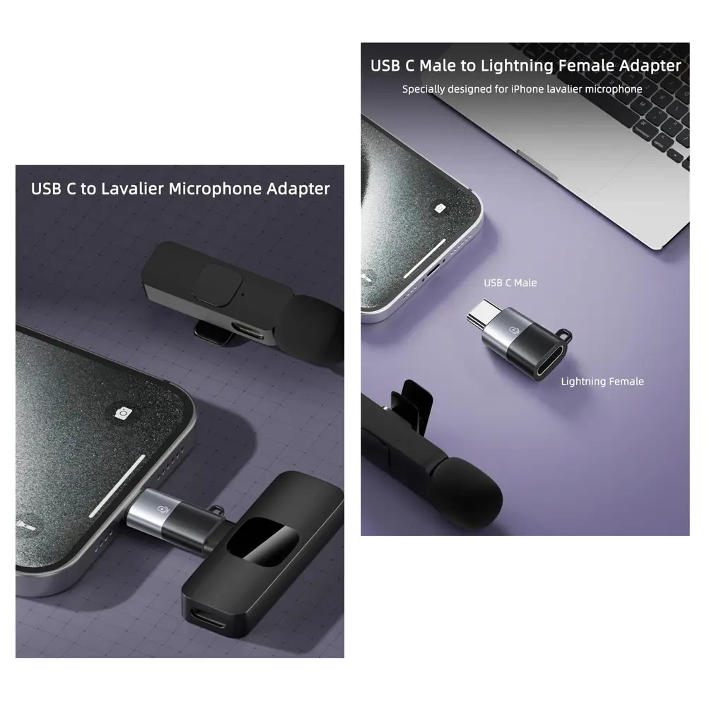 Adapter Type C na Lightning OTG EL Sivi