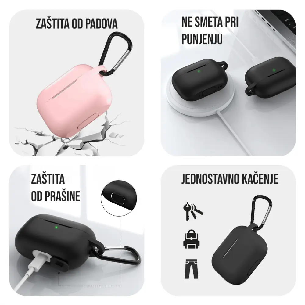 Torbica za Airpods Pro/pro 2 Crna