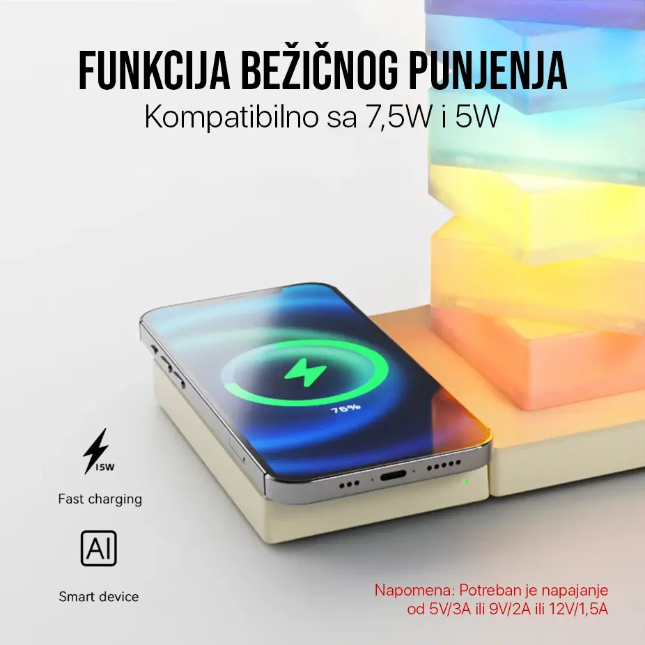LED Lampa sa Wireless Punjacem DIY02 Bela