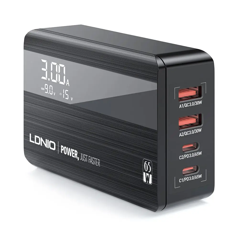 Kucni Punjac Ldnio A4808q, Qc4+, Pd3.0, LED 70W Crni