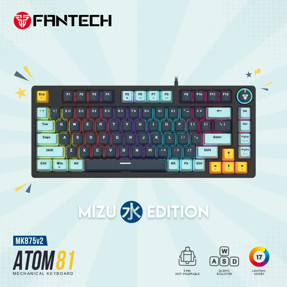 Tastatura Mehanicka Gaming Fantech MK875 RGB Atom 81 Navy (rosie Switch)