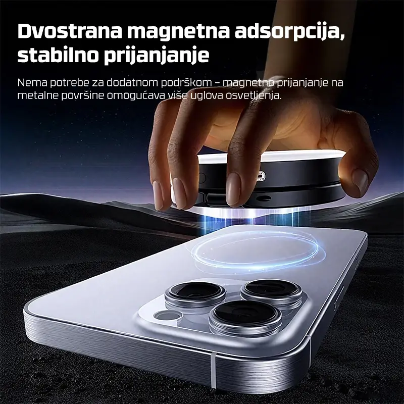Selfie LED Svetlo Magnetic Crno