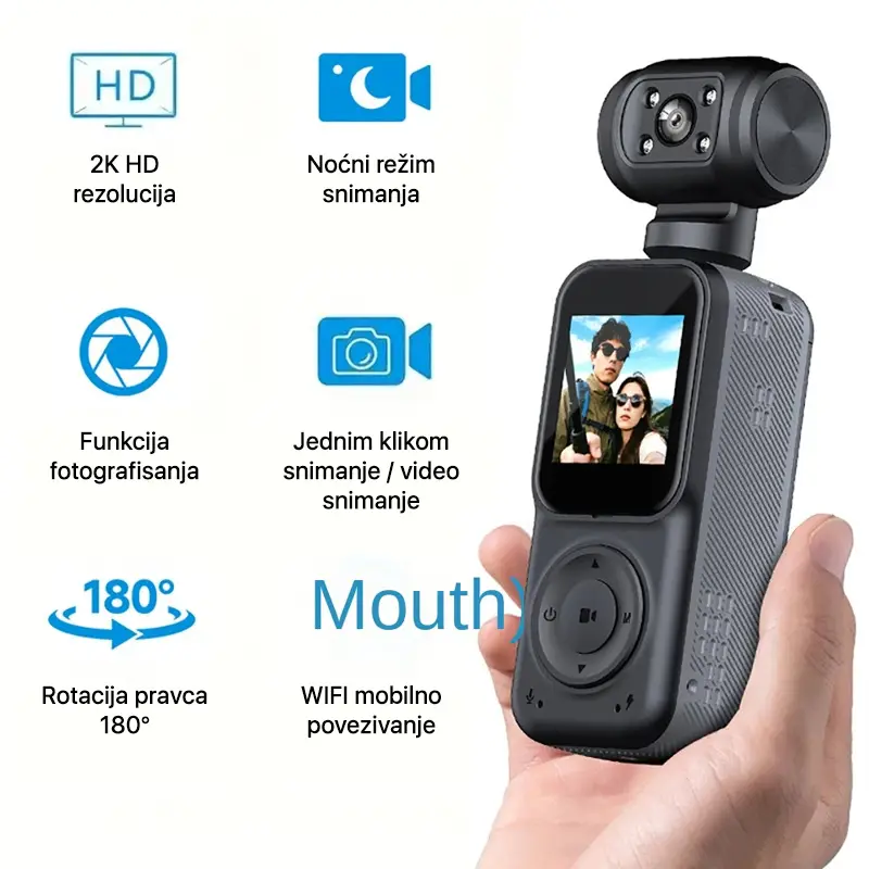 Smart Akciona Kamera Q5 2K Crna