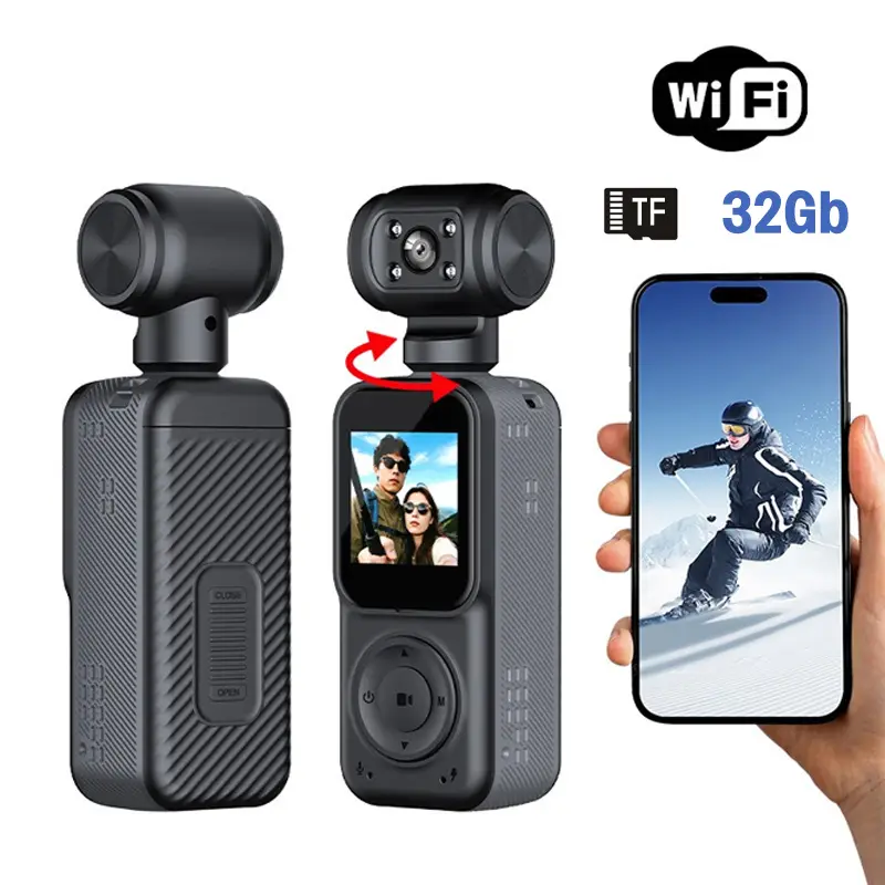 Smart Akciona Kamera Q5 2K sa Memorijskom Karticom 32GB Crna