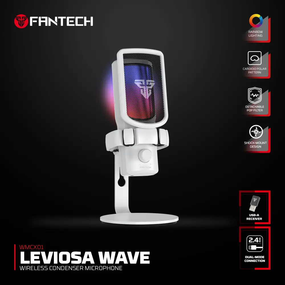 Mikrofon Wireless Fantech Wmcx01 Leviosa Wave Beli