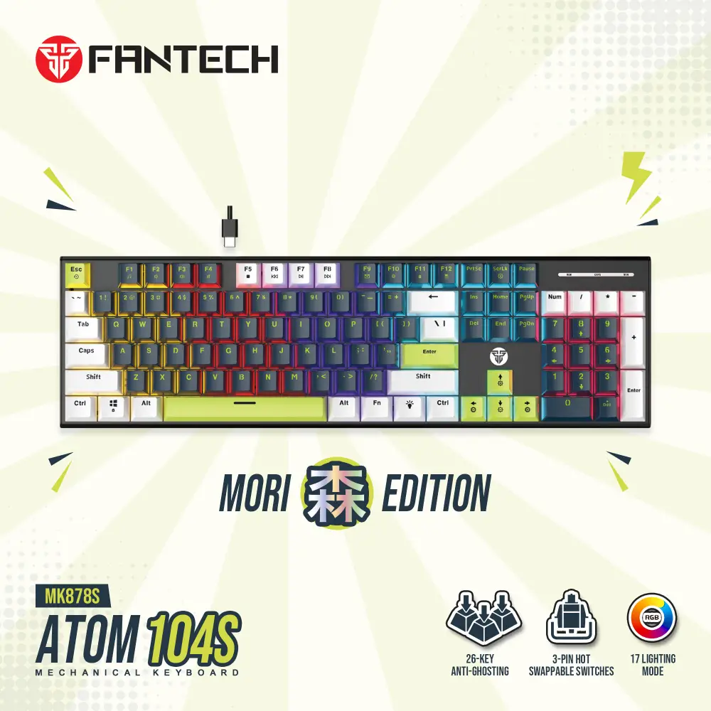 Tastatura Mehanicka Gaming Fantech Mk878s RGB Atom 104S Mori Plava (taro Switch)
