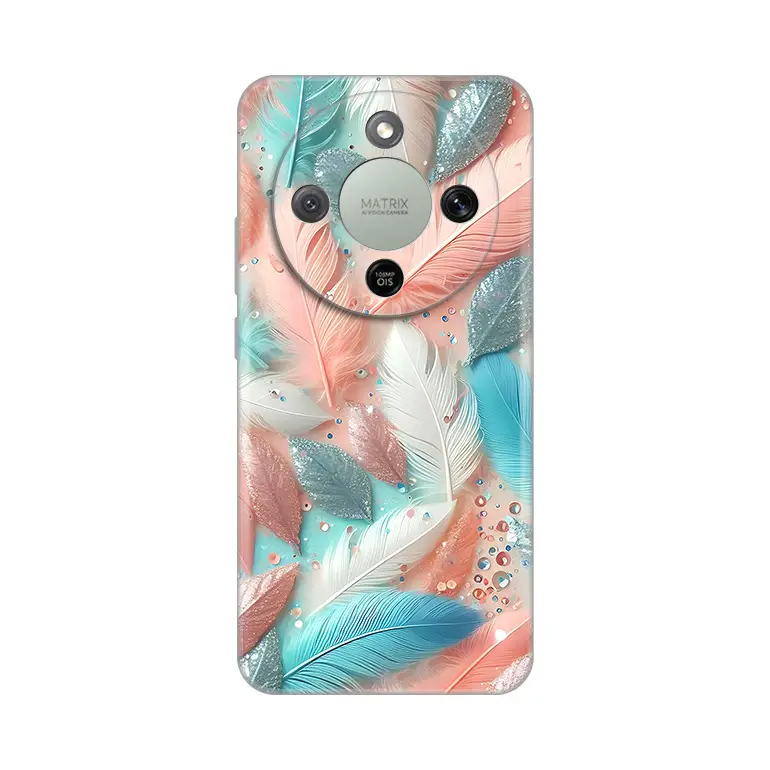 Torbica Silikonska Print za Honor Magic 8 Lite Pastel Feathers