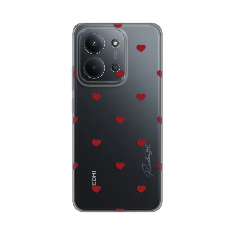 Torbica Silikonska Print za Xiaomi Redmi 15C 4G Red Hearts