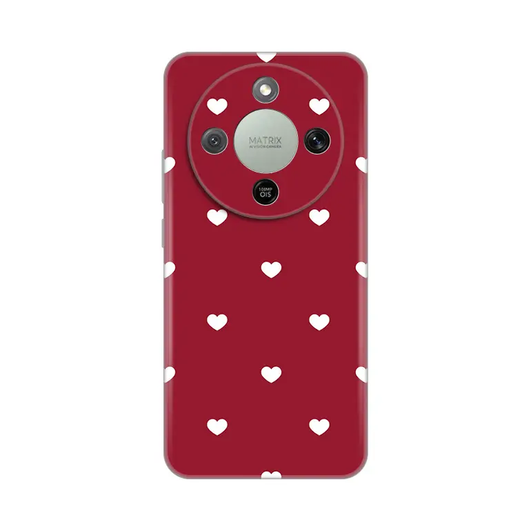 Torbica Silikonska Print Skin za Honor Magic 8 Lite Burgundy Hearts
