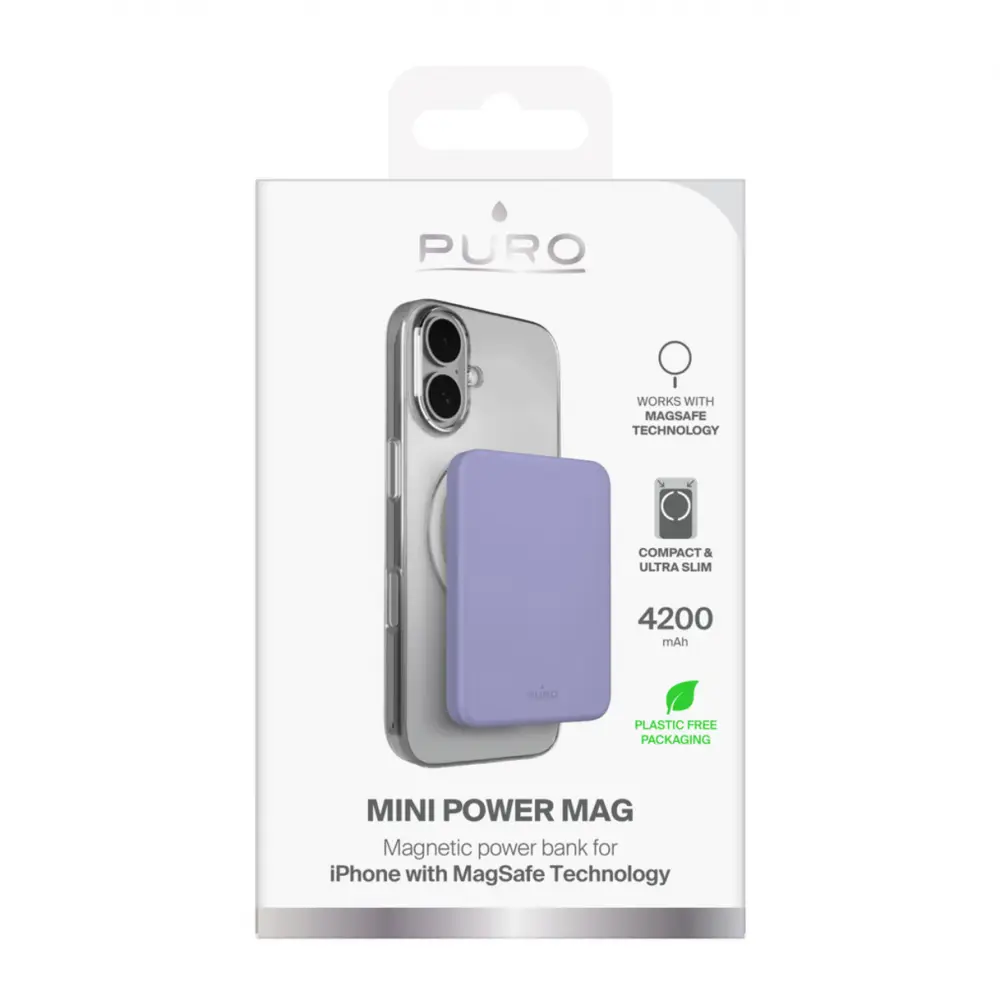 Power Bank Prenosiva Baterija PURO Magsafe 4200mah Ljubicasta