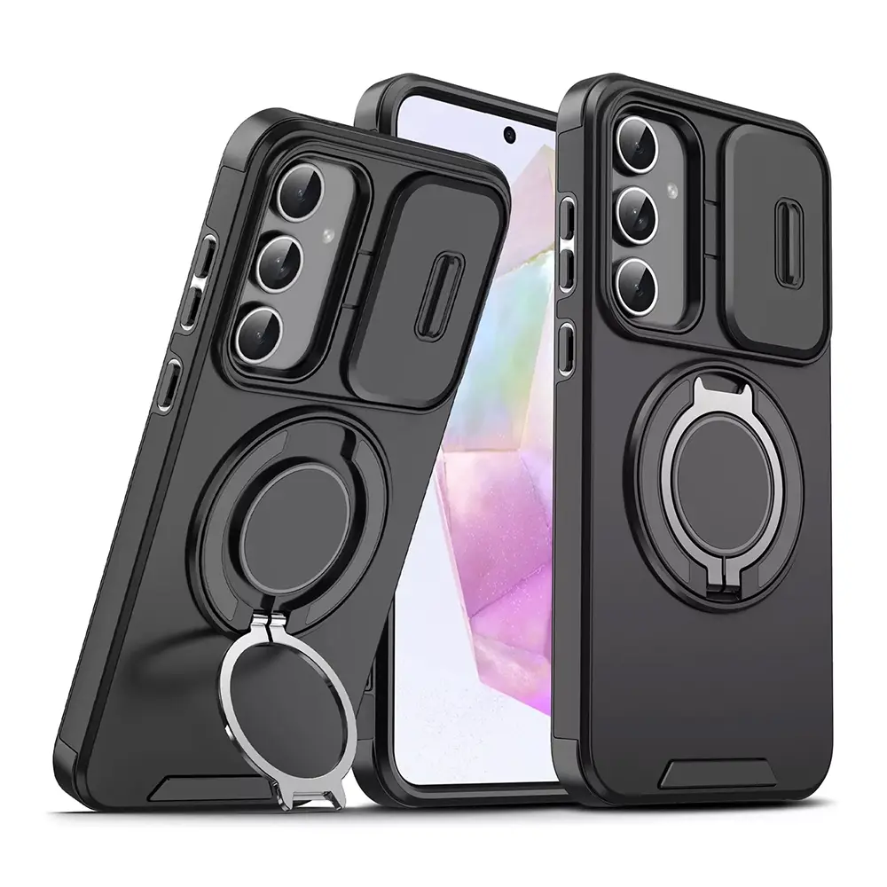 Torbica Camshield Ring Stand za Samsung A376B Galaxy A37 5G Crna