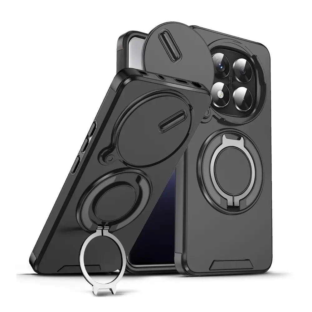 Torbica Camshield Ring Stand za Xiaomi Redmi Note 15 Pro Plus 5G (eu) Crna