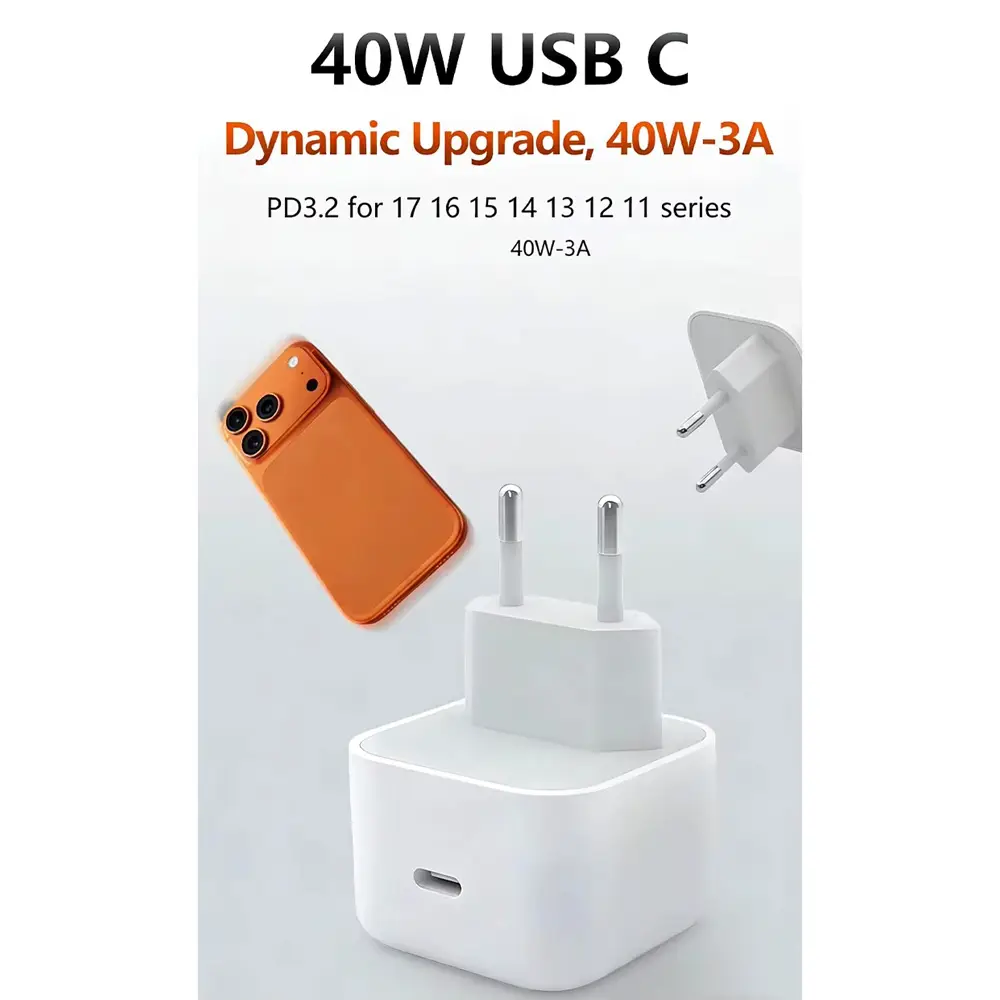 Kucni Punjac PD Fast Charger 40W za Iphone 17 CE Beli